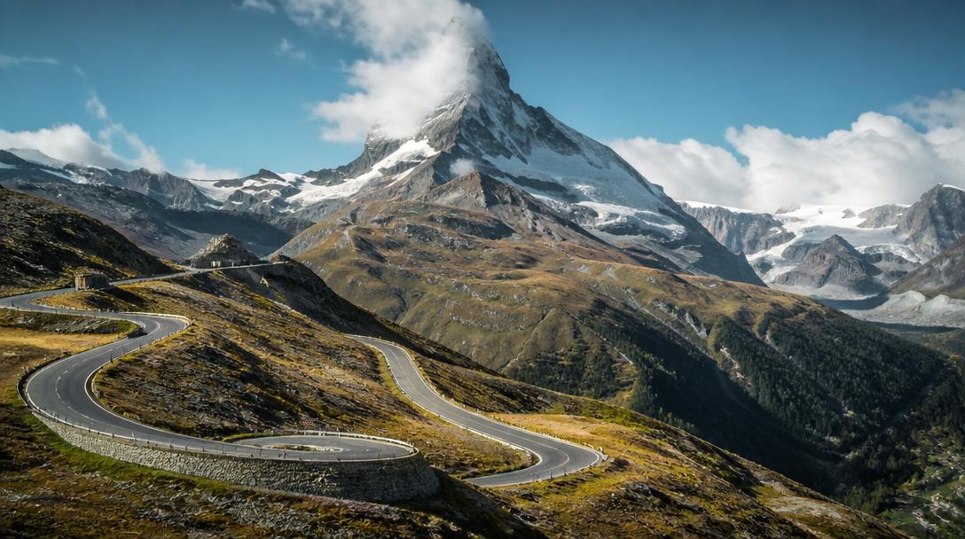 Matterhorn und Pässe prägen die Schweiz