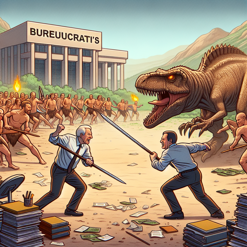 Dino-Duell: Bürokratie gegen Urzeit!